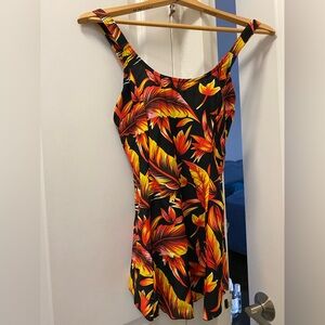 Bikini Bay Tropical Leaf Print Women's One Piece Swimsuit